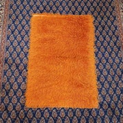 Oranssi ryijy/ ryijymatto 1960-luvulta